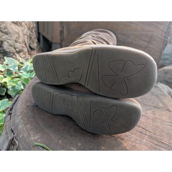 SKETCHER Brown suede Slouch Lace Up womens boots Size 9.5 Bohemian Hippie Earthy - Picture 7 of 9